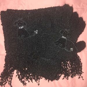 Adorable beaded scarf and glove set